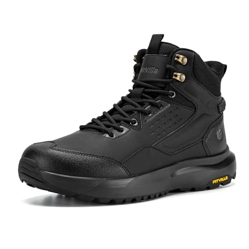 FitVille Wide Mens Boots, Orthopedic Men's Hiking Boots Extra Wide Shock-Absorbing Outdoor Trekking Backpack Shoes for Men, Arch Support for Plantar Fasciitis, Flat Foot, Bunion - Image 3