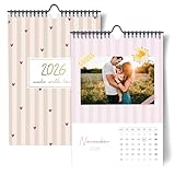 Fotokalender 2026 zum selber gestalten I DIY Bastelkalender DIN A4 I Hochwertiger Wand-Kreativ-Kalender 2026 zum Selbstgestalten I Foto Bilder einkleben