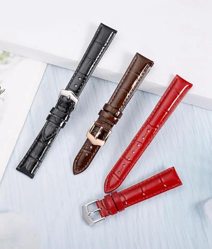 Correa de reloj de cuero genuino para mujer con elegante relieve de bambú de 12 a 22mm 4