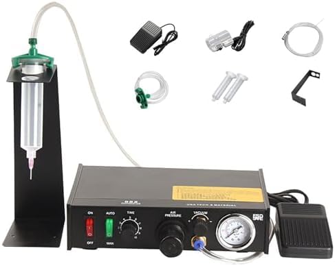 Pneumatyczny kontroler dozowania Półautomatyczna maszyna do klejenia z funkcją pomiaru czasu 0,5% precyzyjny zawór membranowy zapobiegający kropowaniu dla elektroniki PCB Montaż pasty silikonowej