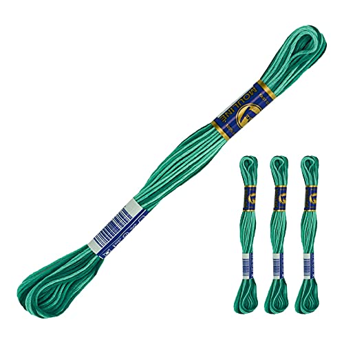 3 Docken Stickgarn je ca. 8m Sticktwist mit Farbverlauf 100% Baumwolle Stickerei Farbwahl, Farbe :65272 Türkistöne