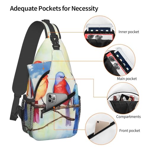 Bolso de Pecho Five Singing Birds Negro miniatura 4