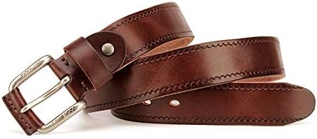 peacechaos Vintage Genuine Men's Casual Leather Belt Causal Dress Belt Golf belt - Men's Belt Adjustable Trim to Exact Fit - Image 2