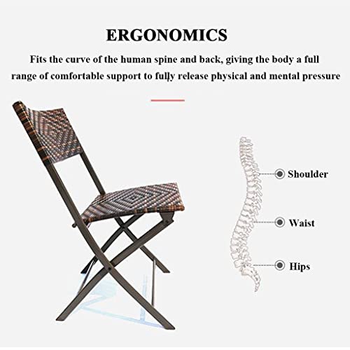 Nizame 3 Pcs Patio Bistro Dining Furniture Set, 2 Rattan Foldable Chairs And Table, Patio Wicker Furniture Set, Or Patio Garden Poolside (Color : Style 2) #TOP3