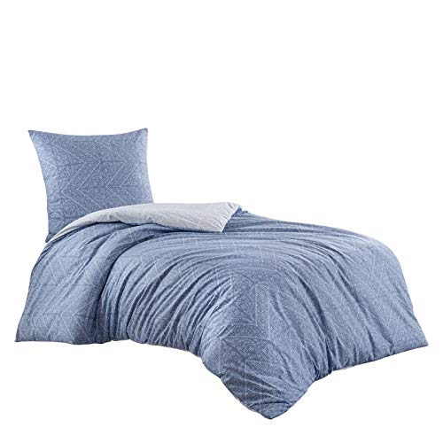 Class Home Collection 2 TLG. Renforce 100% Baumwolle Bettwäsche Bettgarnitur mit Reißverschluss Vira (155 cm x 220 cm)