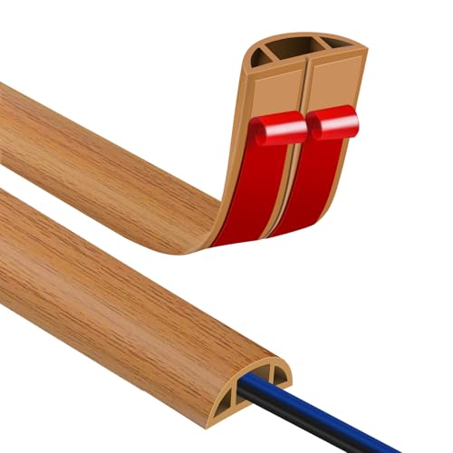 Floor Cord Covers for Wires 12FT Cable Hider Wire Cover Self Adhesive Cord Hider Floor for Offices, Homes, Workshops, Warehouses Cable Cavity 0.39" W x 0.27" H