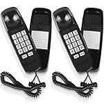 Saysurey-2-Pcs-Wall-Landline-Phone-Corded-Home-Phone-with-Large-Button-Loud-Volume-Visual-Ringer-Mini-Telephone-for-Bathroom-Kitchen-Office-Hotel-Black