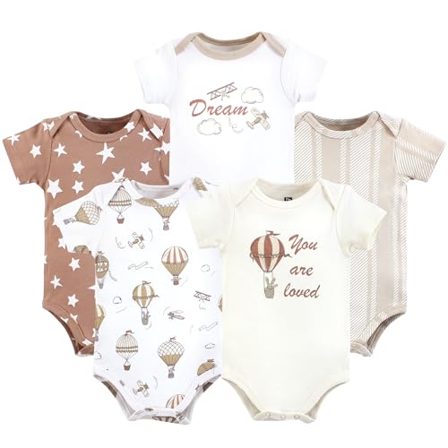 Image of Hudson Baby Unisex Baby Cotton Bodysuits, Hot Air Balloon, 18-24 Months