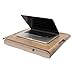 Produktbild Bosign. Knietablett Laptray mit Sitzsack-Kissen für Laptop, Frühstück. Abnehmbarer und waschbarer Kissenbezug. Natürliches Weidenholz. Braunes Kissen. Groß - 46x38x6,5