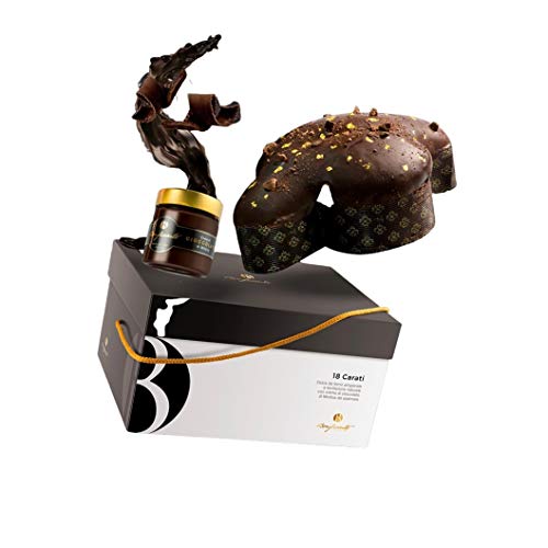 Bonfissuto Colomba de Chocolate Negro de 1 kg + Tarro con Crema de Chocolate de Modica de 220 gr