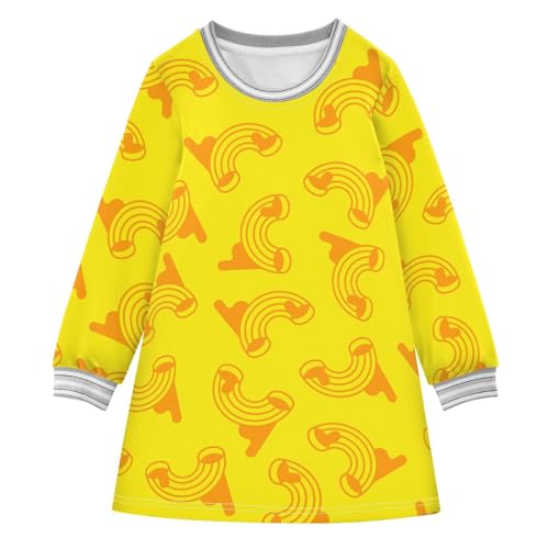 Pasta Sauce Girls Dresses Long Sleeve Sweatshirt Dress for Girls Winter Toddler Casual A Line Dresses Size 2-8T