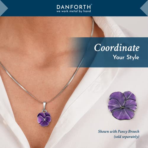 DANFORTH – Purple Pansy Necklace – 18” Snake Chain – Handcrafted Pewter Pansy Flower Pendant – Made In USA - Image 5