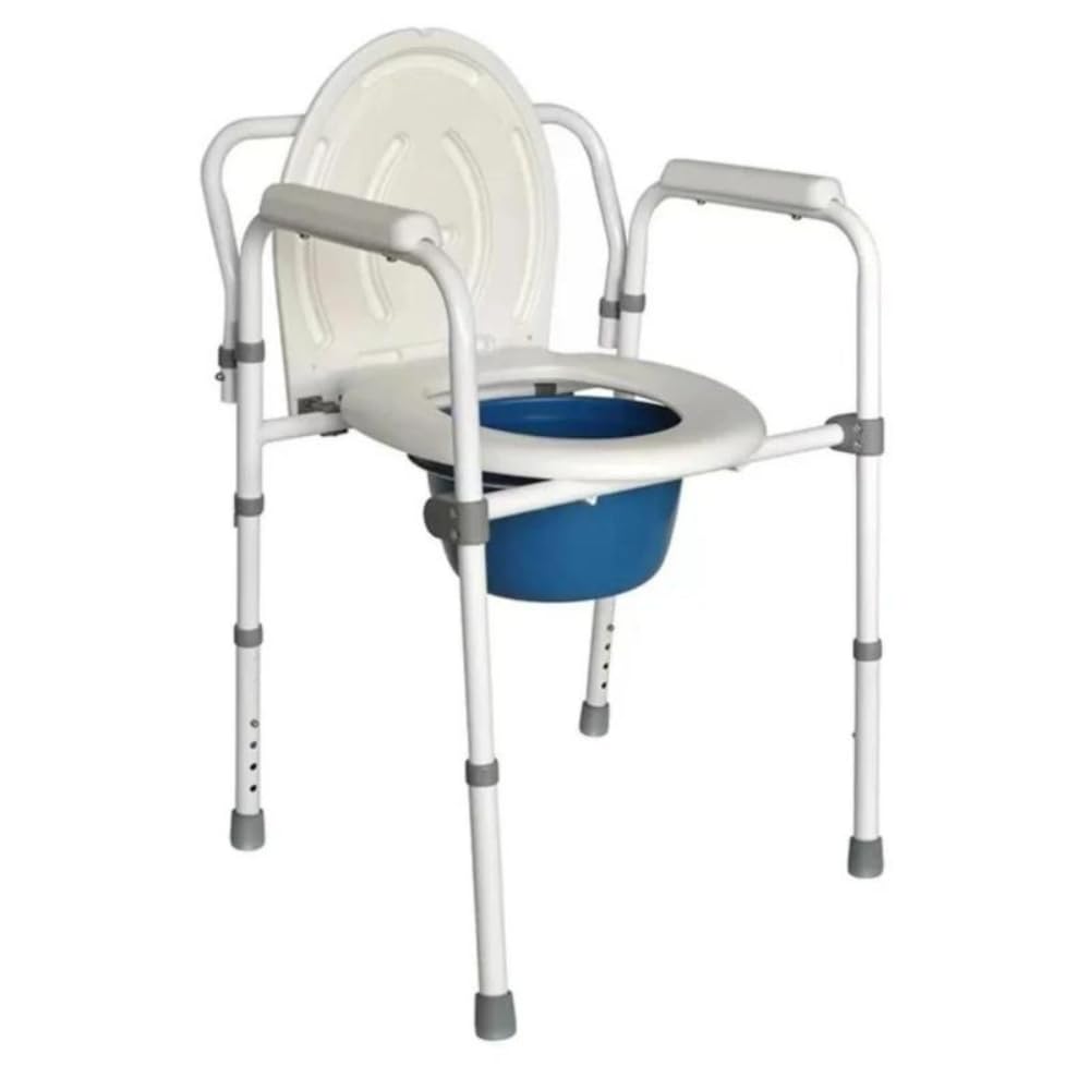 Silla Inodoro Portatil para Adultos. Silla de Ducha para Personas Mayores. Silla con Inodoro Regulable en Altura. Inodoro portatil para Adultos Plegable. Silla WC Personas Mayores con Reposabrazos.