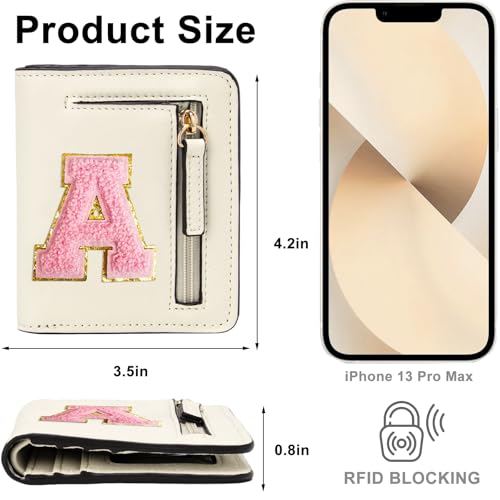 Image of Birthday Gifts for Teen Girl Kids Wallet Little Girl Wallets | Small Initial Kid Wallet for Girl Rfid Wallet Preppy Stuff Gifts for Girls 8-12 Beige A
