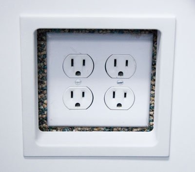 FastCap Electrical Trim Ring Cover for double outlets in white