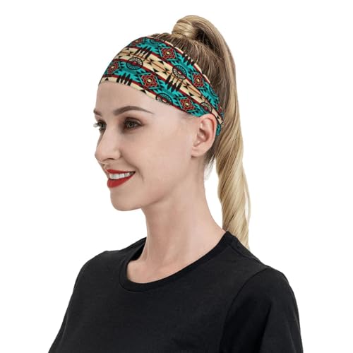 Manqinf Native Indian American Headbands Non Slip Sweatband Fashion Summer Hair Bands For Tennis,Basketball,Running,Gym,Working Out thumb #7