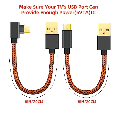 Power Adapter for Fire Stick, USB Cable Cord Plug Replacement, Powers Amazon FireStick Directly from TV USB Port Eliminating Charger