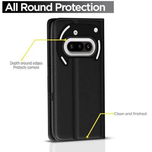 Image of WHITBULL Business Style Horizontal Magnetic Flip Leather Case for Nothing Phone 3A 5G (Black)