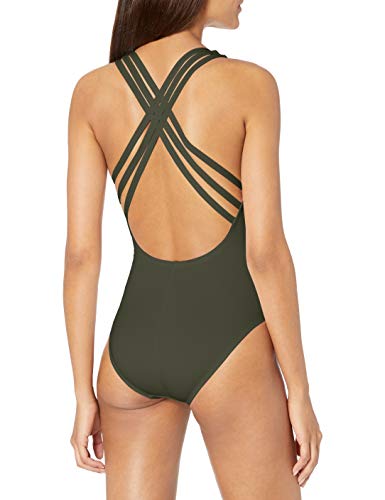 Image of La Blanca Women's Island Goddess Deep-V Strappy Back Mio One Piece Swimsuit with Tummy Toner