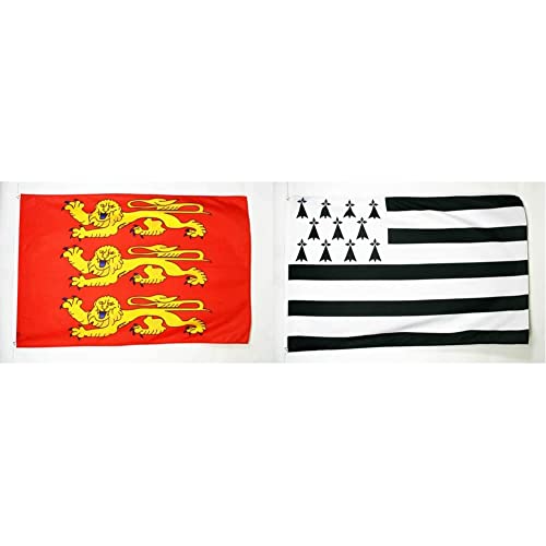 AZ FLAG Drapeau Haute-Normandie 150x90cm - Drapeau Haut-Normand - France 90 x 150 cm - Drapeaux & Drapeau Bretagne 150x90cm - Drapeau Breton - France 90 x 150...