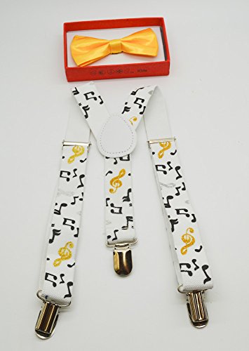Cute Suspender and Yellow Bow Tie for Toddler Baby Boys Girls Child