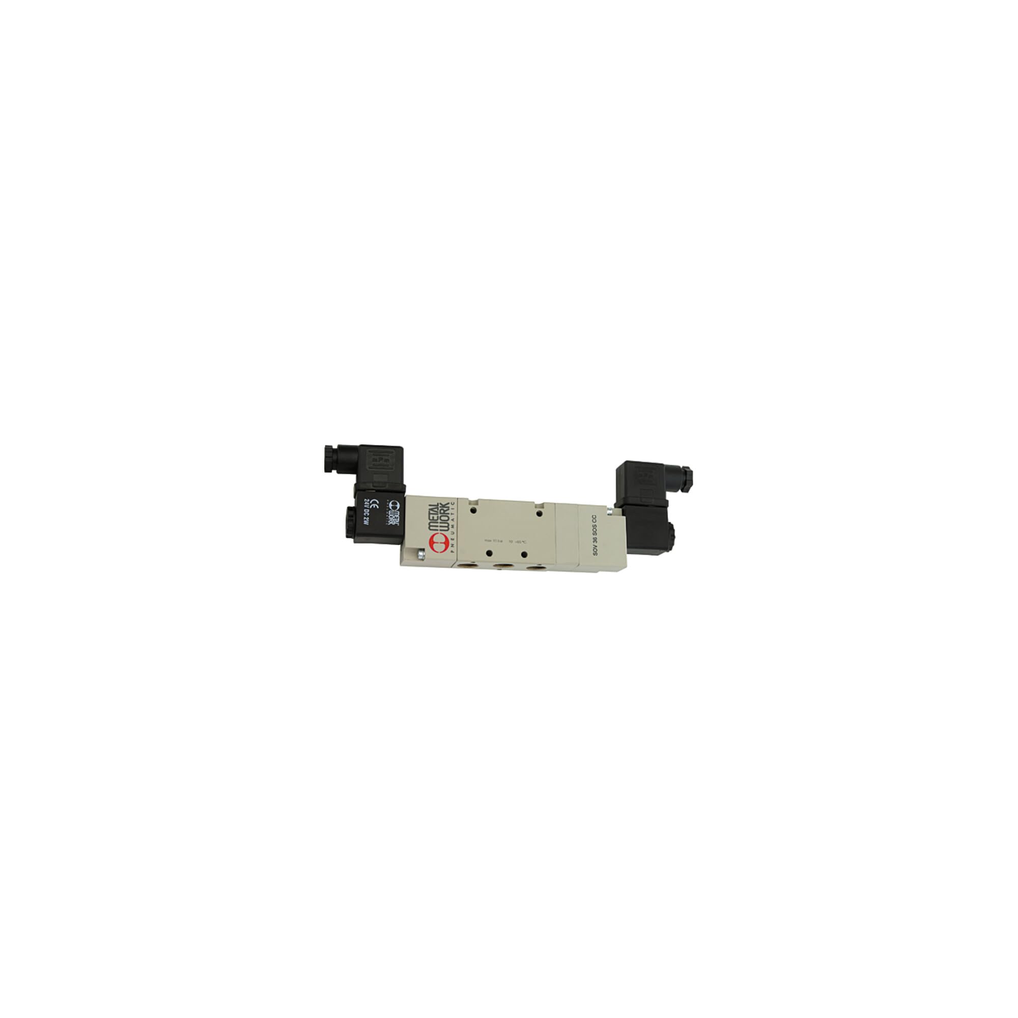 RIEGLER 106581-517.315 - Válvula de válvula de 5/3 vías, válvula de ventilación central, G 1/4, 230 V, 50 Hz, 1 unidad.