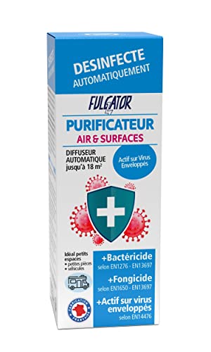 Purificateur Air & Surfaces - FULGATOR - Désinfectant Automatique Unidose - 2 en 1 | Traite 1 petite pièce ou 1 Véhicule + Climatisation - jusqu'à 18m² | 75 ML