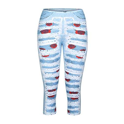 Ripped Cropped Jeans for Women High Elastic Waist Butt Lifting Stretchy Skinny Faux Jeans Slimming Trendy Capri Pant4