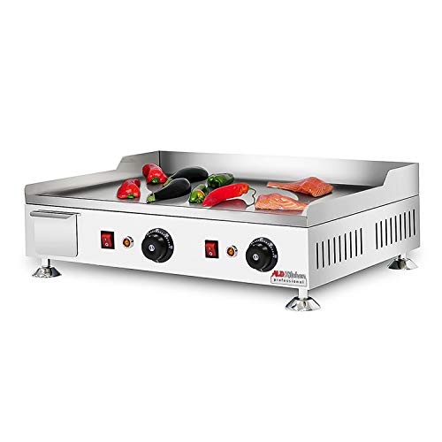 ALDKitchen Flat Top Griddle | Teppanyaki Grill with Dual Thermostat | No plug | 110V (24.25’ x 17.59’)