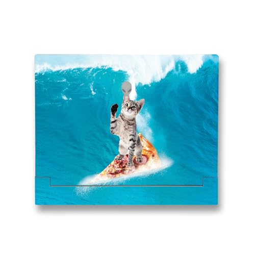 Image of MightySkins Skin Compatible with Alienware X14 R2 (2023) Full Wrap Kit - Pizza Surfing Kitty | Protective, Durable, and Unique Vinyl Decal wrap Cover | Easy to Apply & Change Styles | Made in The USA