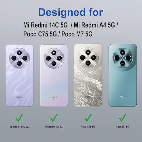 Image of Zapcase Back Case Cover for Mi Redmi 14C 5G | Compatible for Mi Redmi 14C 5G Back Cover | Case Cover with Camera Protection | (TPU + PC | Transparent)