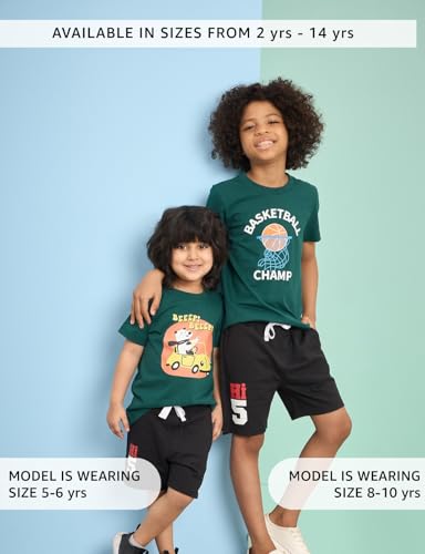 Image of Amazon Brand - Symbol Boys Cotton Rich Stretchable Knit Terry Shorts | Age 2-14 Years