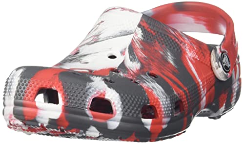 Image of Crocs Unisex-Adult Classic Marble Clogs - Flame White