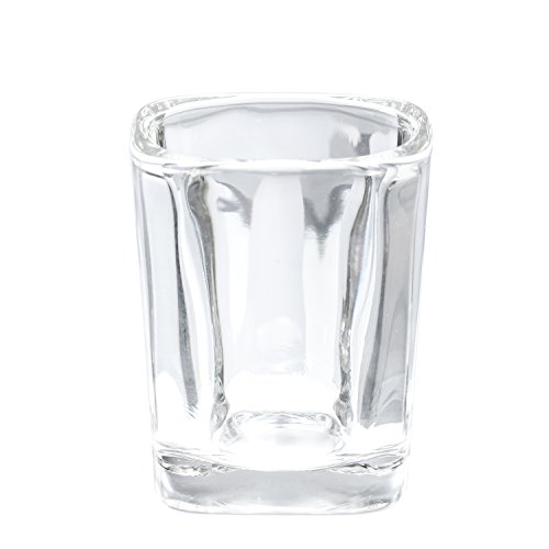 Thirsty Rhino Keras, Square 2 oz Shot Glass with Heavy Base, Clear Glass
