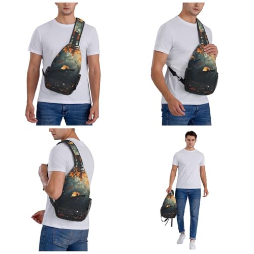 Mochila Bandolera Pequeña para Senderismo Unisex Negra miniatura 7