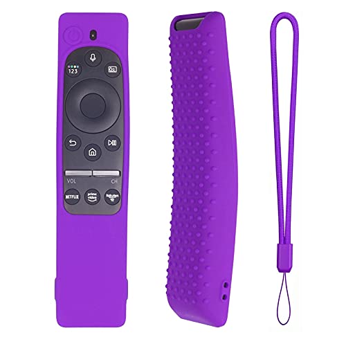 Cover Antiurto Anti-Slip Custodia Protettiva da 2 Pezzi per Samsung Smart TV Telecomando BN59. Pelle Serie, Viola e Rosso