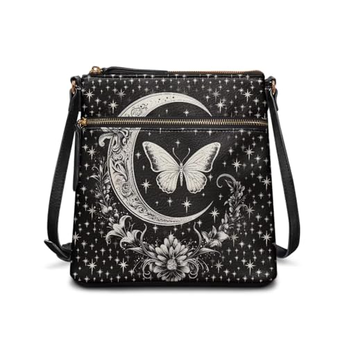 Image of Leather Purses for Women, Leather Hobo Bags for Women Travel Sling Purse Triple Zippered Pockets Shoulder Bag