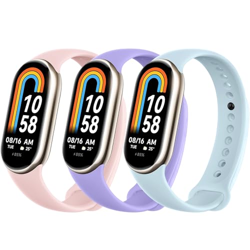Higgs 3 Piezas Correas Compatibles con Correa Xiaomi Mi Band 10/9/8 per Mujer Hombre, Pulseras Remplacement Suave Silicona Deportiva Respirable