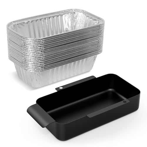 MOASKER 9328812P06 Drip Tray Liners & G416-0015-W1 G325-5703-W1 Grease Pan for CharBroil Grill Replacement Grease Catcher with 20 Pack Foil Grease Tray for CharBroil Performance 463365021 463448021