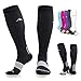 NEWZILL Men & Women's Compression Socks for Athletic, Nurses, Shin Splints, Maternity & Flight Travel, Black - Large (1 pair)