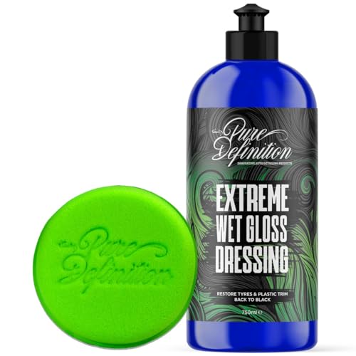 Pure Definition Car Tyre Gel - Extreme Wet Gloss Dressing - High Shine Finish, Restores Faded Plastic Trim, Car Detailing Product (750ml)