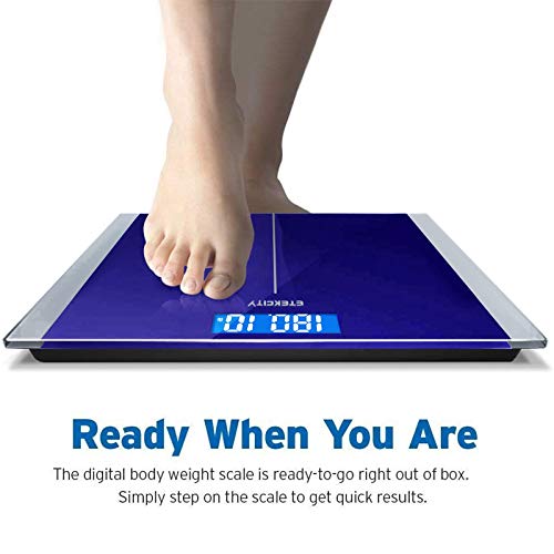 Etekcity Scale for Body Weight, Bathroom Digital Electric Scale for People, Measures Weight up to 400 lbs, Blue