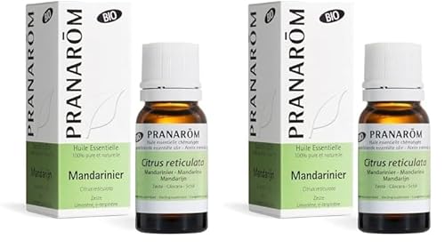 Pranarôm | Huile Essentielle Mandarinier Bio | Citrus reticulata | Mandarine Zeste | 10 ml (Lot de 2)