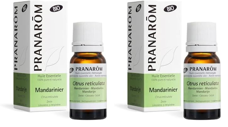 Pranarôm | Huile Essentielle Mandarinier Bio | Citrus reticulata | Mandarine Zeste | 10 ml (Lot de 2)