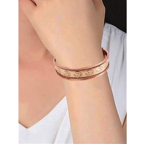 Touchstone Copper Bracelet Tibetan Style. Hand Forged with Solid and High Gauge Copper for Women Men. Hindu Spiritual Message2