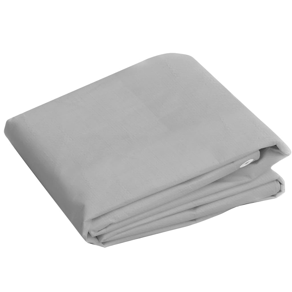 Mangloder - Telone di copertura, grigio, 260 g/m², 2 x 3 m, HDPE, impermeabile, antistrappo, resistente alle intemperie, con occhielli in alluminio, rinforzo sui bordi e resistenza ai raggi UV, per