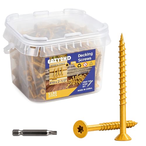 Eazy2hD Deck Screws 10 x 2-1/2 Inch 377 Pcs