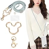 [lamawin] スマホショルダー レディース 合成革 スマホストラップ 斜めがけ 首掛け 肩掛け 全機種対応 携帯ストラップ 長い 135cm 幅 1cm PU革 ショルダーベルト 単品 丈夫な サコッシュ用紐 長さ調節可能 軽量 耐久性 ショルダー紐 パスケース 定期入れ 鍵 キーホルダー ネックストラップ 落下防止 忘れ物防止 ブルー