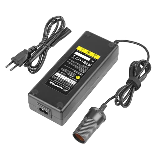 ARyee 12V 10A 120W Convertidor de Corriente CA a CC Transformador, Adaptador de 220V a 12V on Encendidor de Cigarrillo de Coche