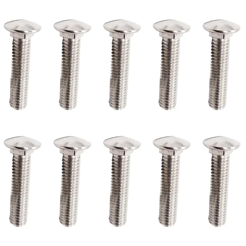 10 Pcs Cup Square Carriage Bolts, M8 x 25mm Stainless Steel Coach Screws, Coach Bolts for Wood, Drywall and Furniture